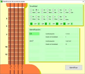 Main screen of UkeChordNamer