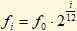 Formula to generate equally tempered scale frequencies