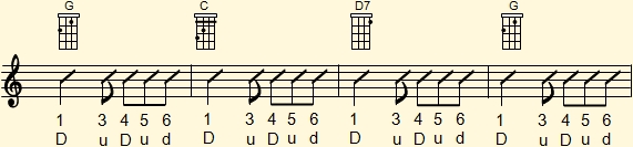 Ritmo de 6 por 8 con el primer y segundo tiempos combinados